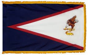 American Samoa flag with pole sleeve and fringe