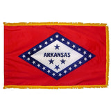 Arkansas flag with pole sleeve and fringe