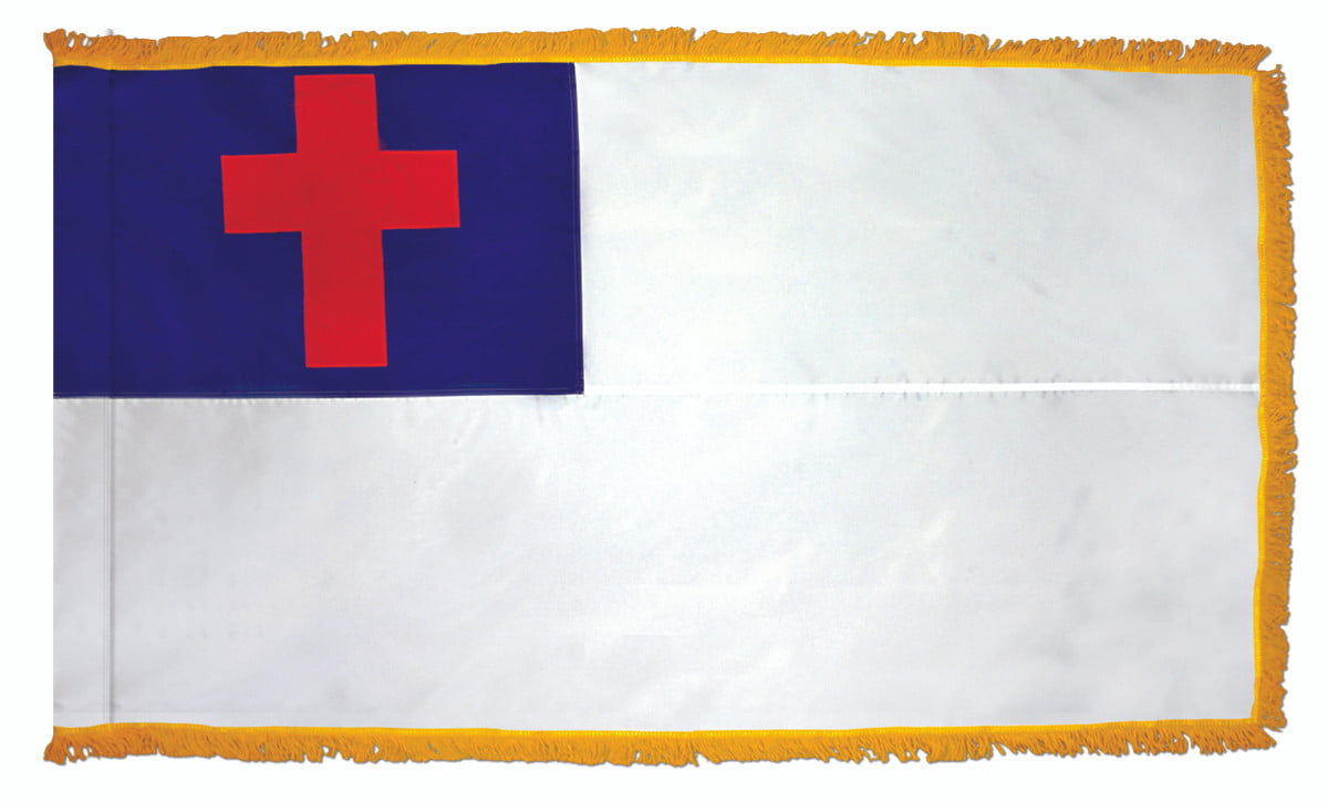 Christian Flag with Fringe - For Indoor Use