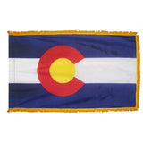 Colorado flag with pole sleeve and fringe