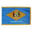 Delaware flag with pole sleeve and fringe