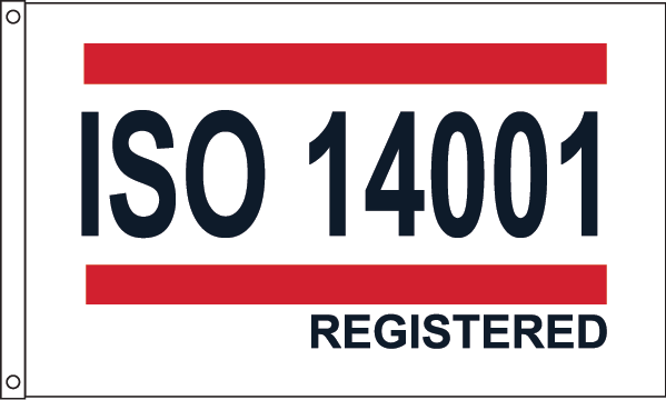 ISO 14001 Flag Red/White/Blue Design