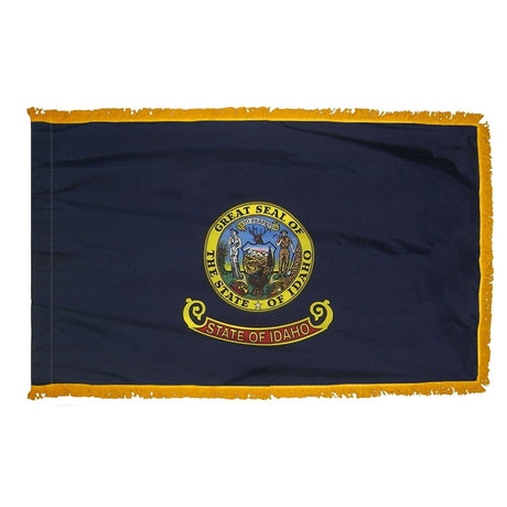 Idaho flag with pole sleeve and fringe