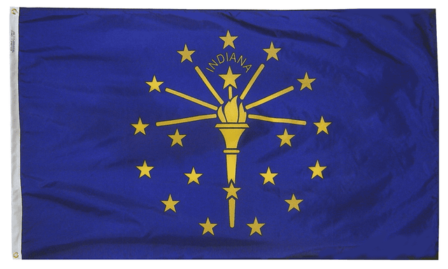 Indiana - State Flag (finished with heading and grommets)