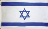 Israel flag with heading and grommets