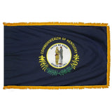 Kentucky flag with pole sleeve and fringe