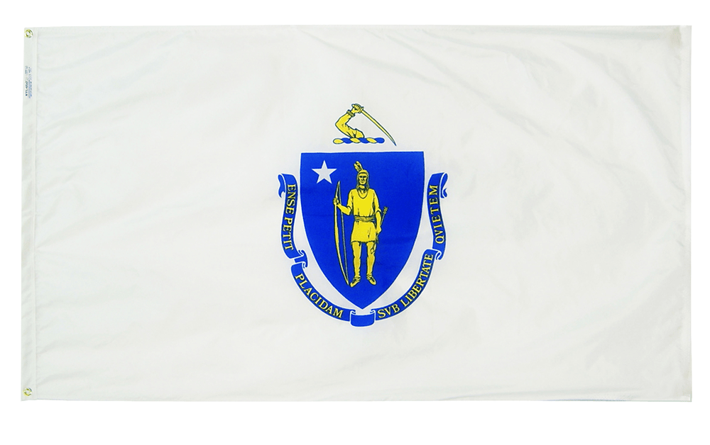 Massachusetts - State Flag (finished with heading and grommets)