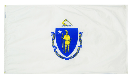 Massachusetts - State Flag (finished with heading and grommets)