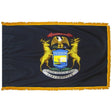 Michigan flag with pole sleeve and fringe