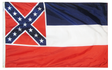 Historic Mississippi state flag finished with a heading and grommets