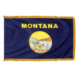 Montana flag with pole sleeve and fringe