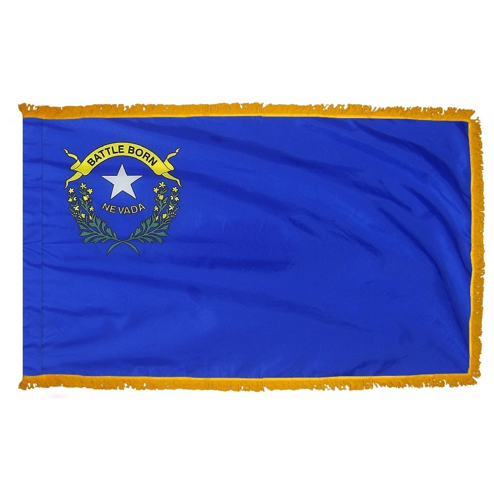 Nevada flag with pole sleeve and fringe