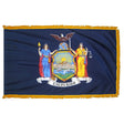 New York flag with pole sleeve and fringe