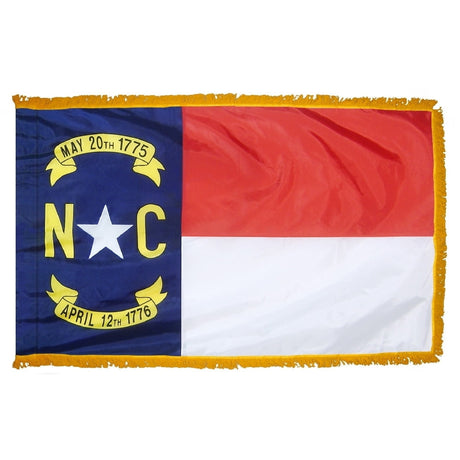 North Carolina flag with pole sleeve and fringe