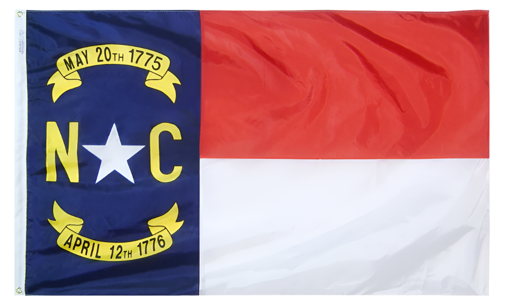 North Carolina - State Flag (finished with heading and grommets)