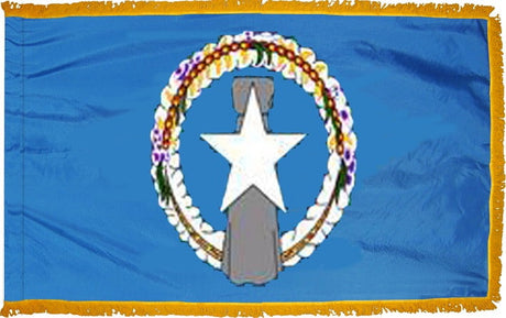 Northern Marianas flag with pole sleeve and fringe