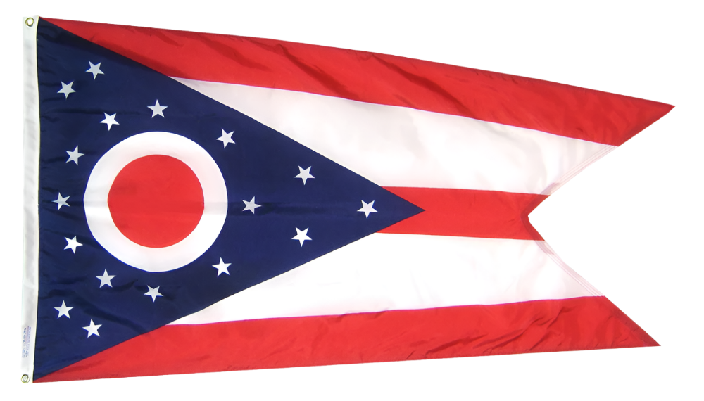 Ohio - State Flag (finished with heading and grommets)