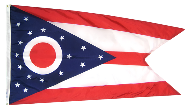 Ohio - State Flag (finished with heading and grommets)