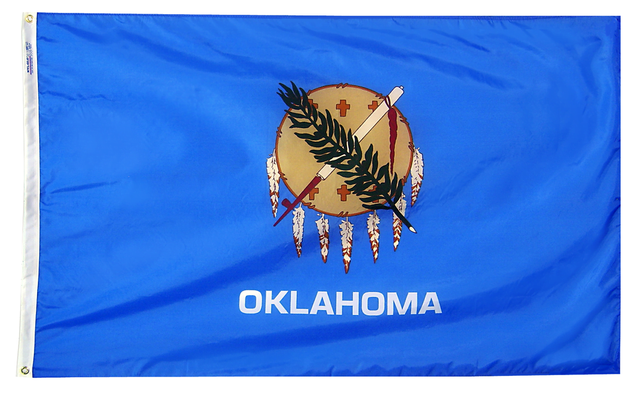 Oklahoma - State Flag (finished with heading and grommets)