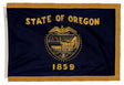 Oregon flag with pole sleeve and fringe