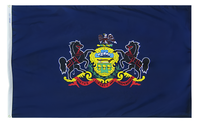 Pennsylvania - State Flag (finished with heading and grommets)