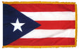 Puerto Rico flag with pole sleeve and fringe