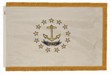 Rhode Island flag with pole sleeve and fringe