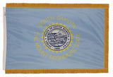 South Dakota flag with pole sleeve and fringe