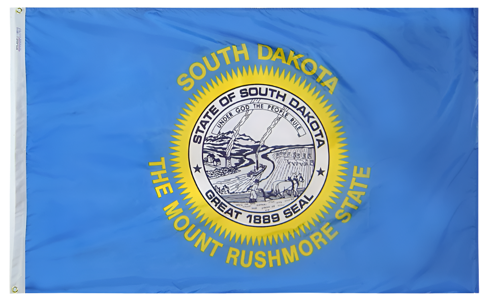 South Dakota - State Flag (finished with heading and grommets)