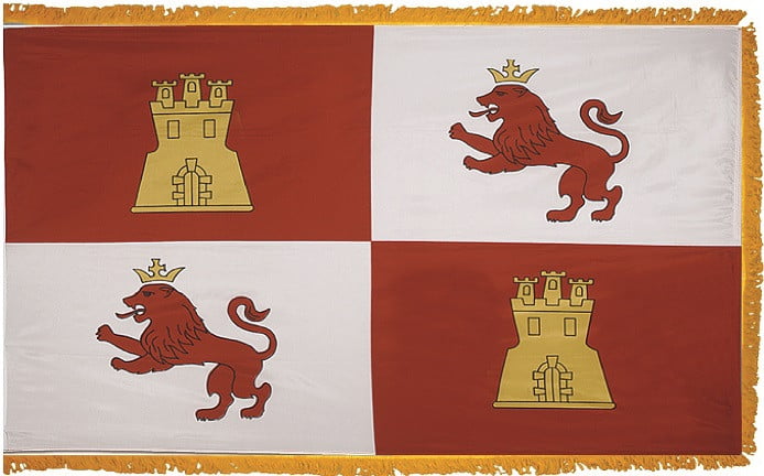 Spain Lions Castles - Fringed Flag