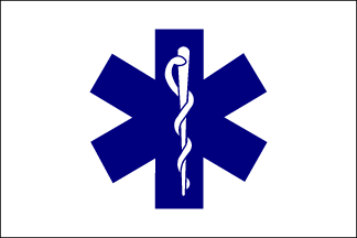 Star of Life Flag - 3'x5' - For Outdoor Use