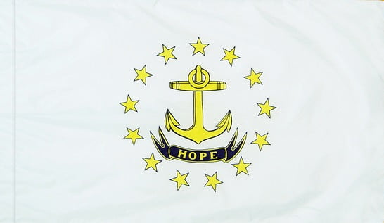 Rhode Island - State Flag with Pole Sleeve - For Indoor Use