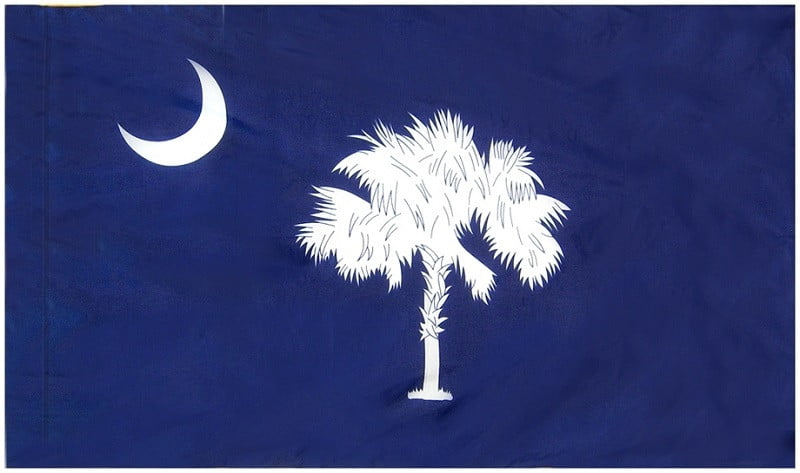 South Carolina - State Flag with Pole Sleeve - For Indoor Use