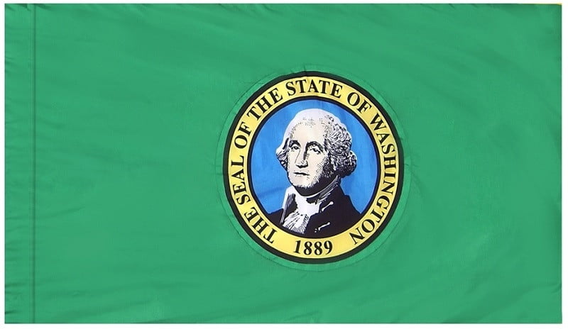 Washington - State Flag with Pole Sleeve - For Indoor Use