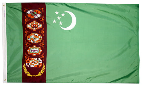 Turkmenistan - Outdoor Flag with heading & grommets