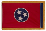 Tennessee flag with pole sleeve and fringe