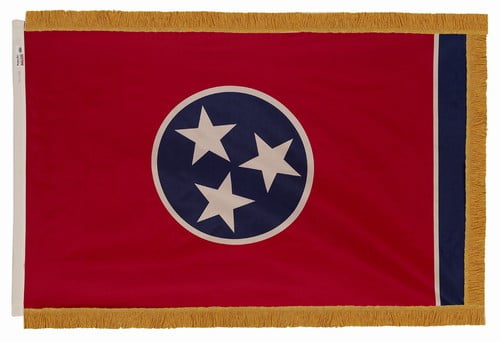 Tennessee flag with pole sleeve and fringe