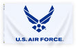 Air Force Wings Flags with White Background (Heading and Grommet Style)