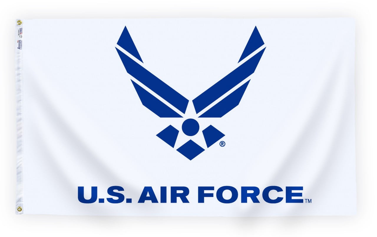 Air Force Wings Flags with White Background (Heading and Grommet Style)