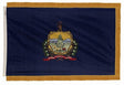 Vermont flag with pole sleeve and fringe