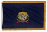 Vermont flag with pole sleeve and fringe