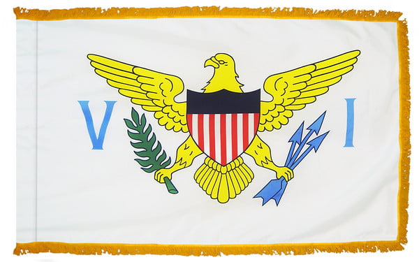 U.S. Virgin Islands flag with pole sleeve and fringe