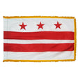 District of Columbia flag with pole sleeve and fringe