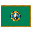 Washington flag with pole sleeve and fringe