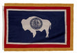 Wyoming flag with pole sleeve and fringe