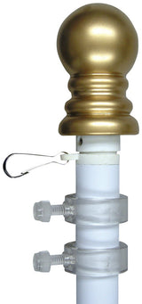 White Spinning Pole with Gold Ball Top