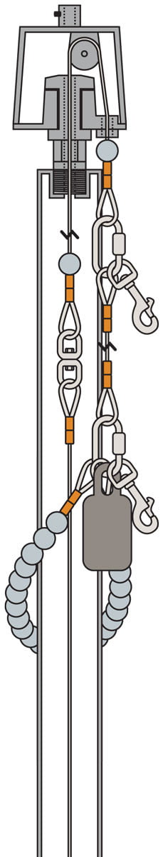 Cutaway Illustration for Internal Halyard for Flagpoles 20' through 35'