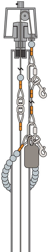 Cutaway Illustration for Internal Halyard for Flagpoles 20' through 35'
