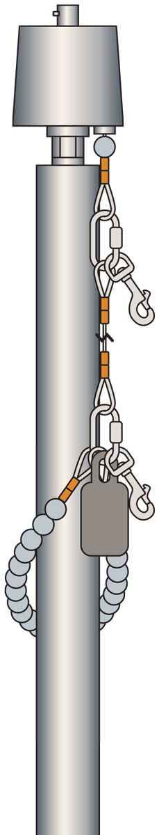 Illustration of Internal Halyard for Flagpoles 20' through 35'
