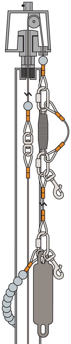 Cutaway Illustration for Internal Halyard for Flagpoles 40' through 80'